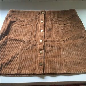 brown skirt with buttons